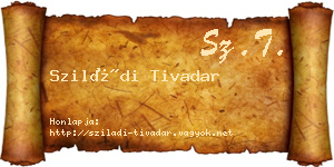 Sziládi Tivadar névjegykártya
