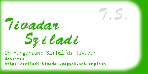tivadar sziladi business card